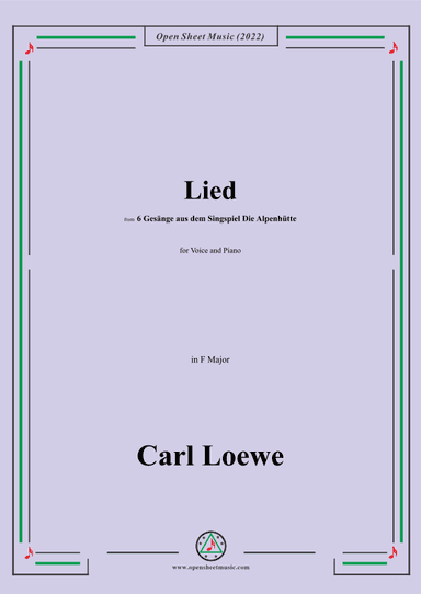 Loewe-Lied,in F Major,for Voice and Piano (arr. OSM Press)