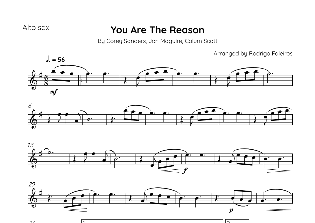 You Are The Reason (arr. Rodrigo Faleiros)