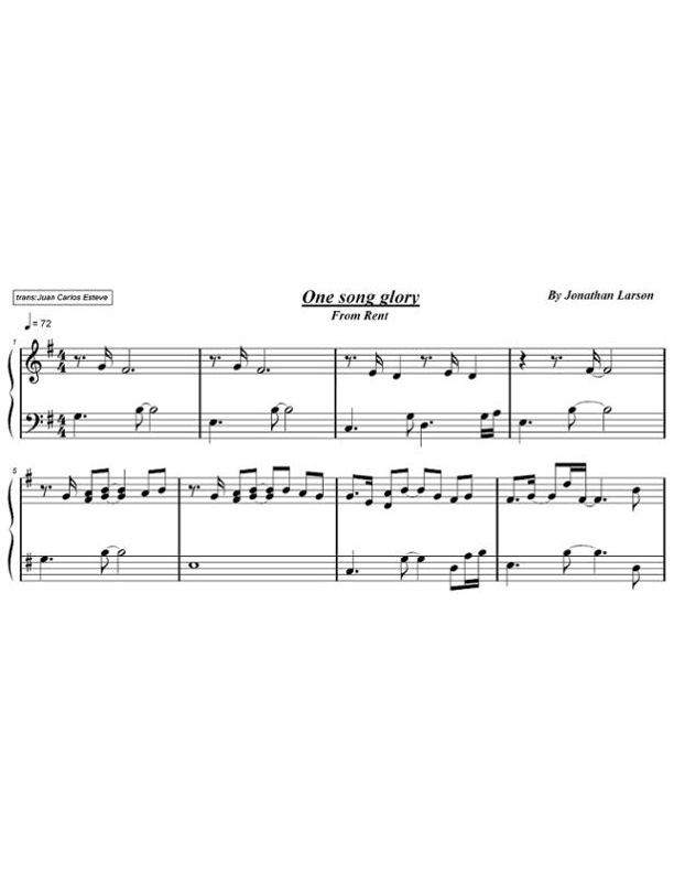One Song Glory (arr. juan carlos esteve /Gran Coda)