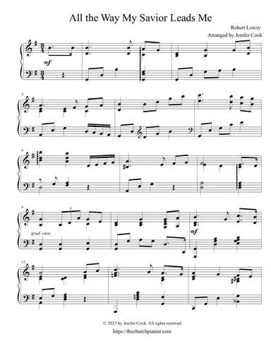 All the Way My Savior Leads Me (arr. Jenifer Cook)