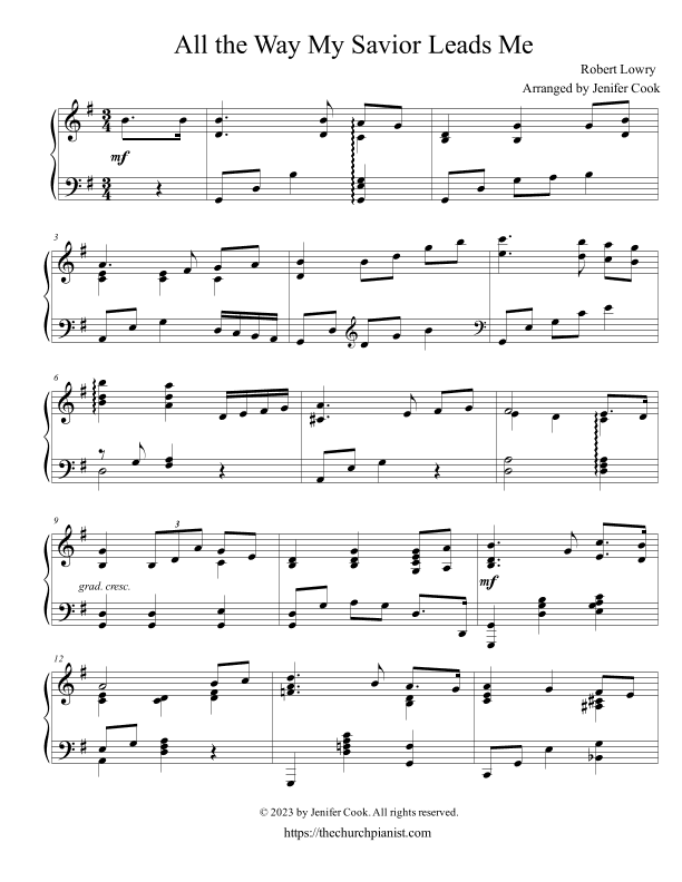 All the Way My Savior Leads Me (arr. Jenifer Cook)