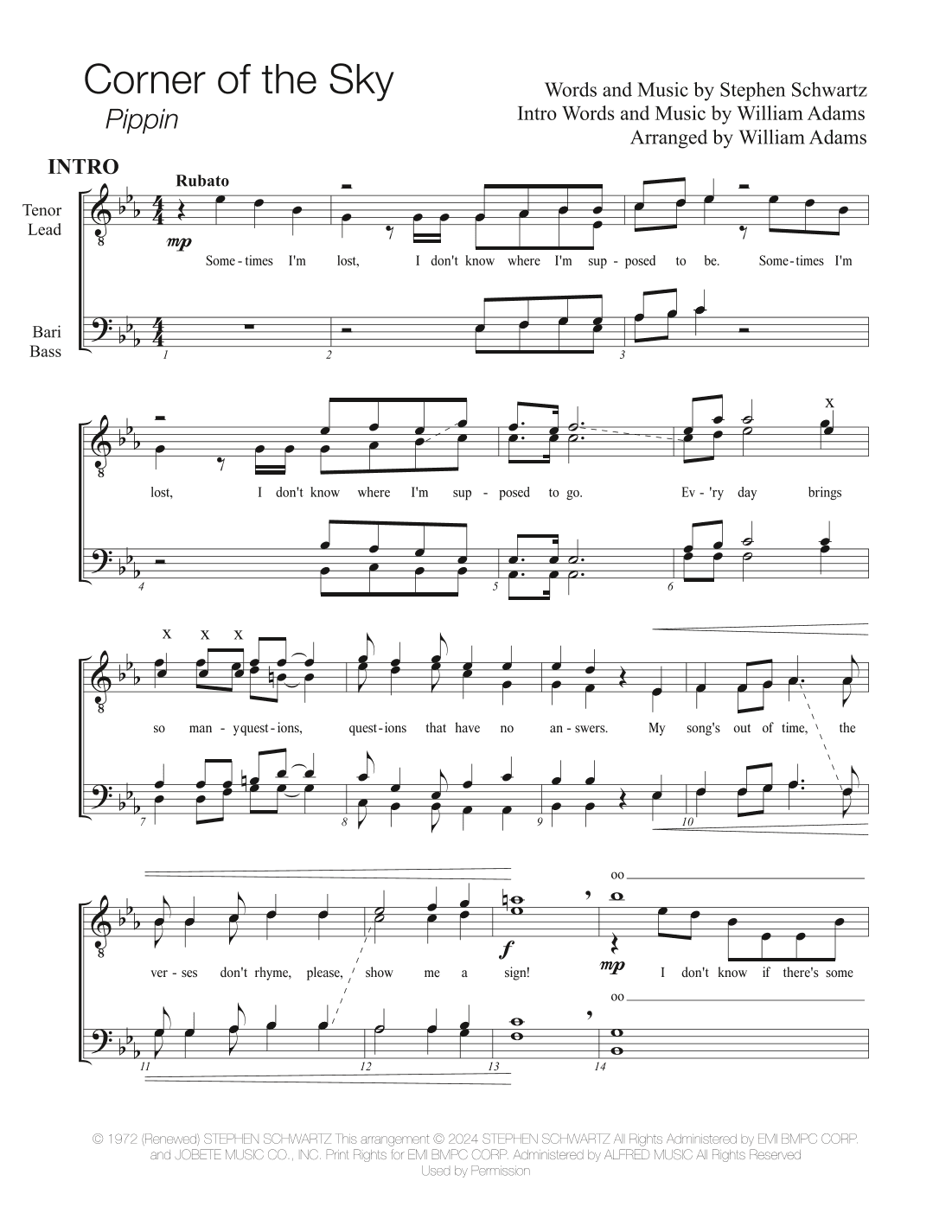 Corner Of The Sky (arr. William Adams)