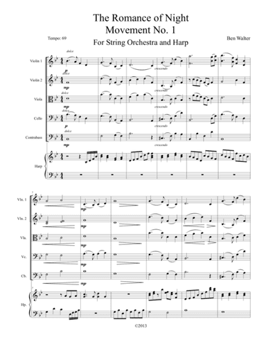 The Romance of Night for String Orchestra and Harp Movement No. 1