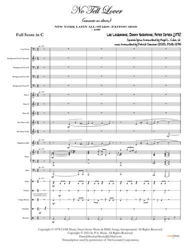 No Tell Lover (arr. Patrick Sheehan)