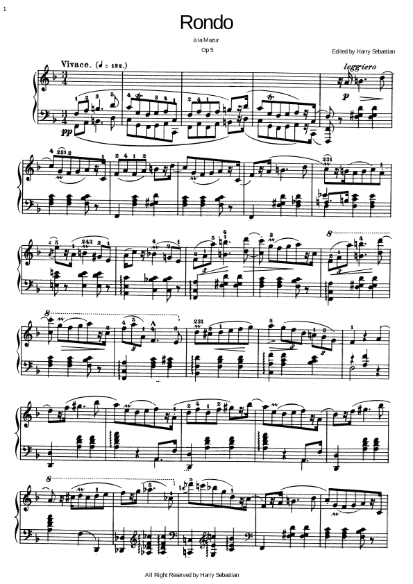 Chopin- Rondo à la mazur in F major, Op. 5 (arr. Harry Sebastian)