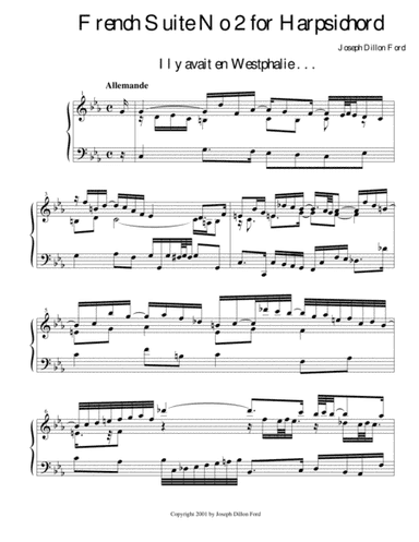 Suite française no. 2 pour le clavecin (French Suite No. 2 for Harpsichord) based on Voltaire's Can
