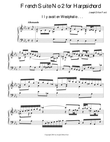 Suite française no. 2 pour le clavecin (French Suite No. 2 for Harpsichord) based on Voltaire's Can