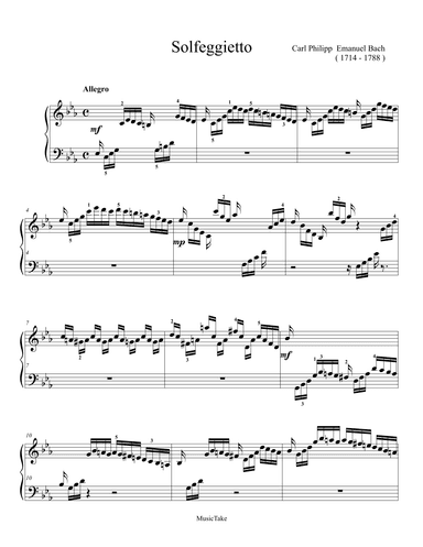 Bach C.Ph.E. Solfeggietto (arr. Ben Choupak)