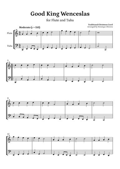 Good King Wenceslas (Flute and Tuba) - Beginner Level (arr. Henrique Oliveira)