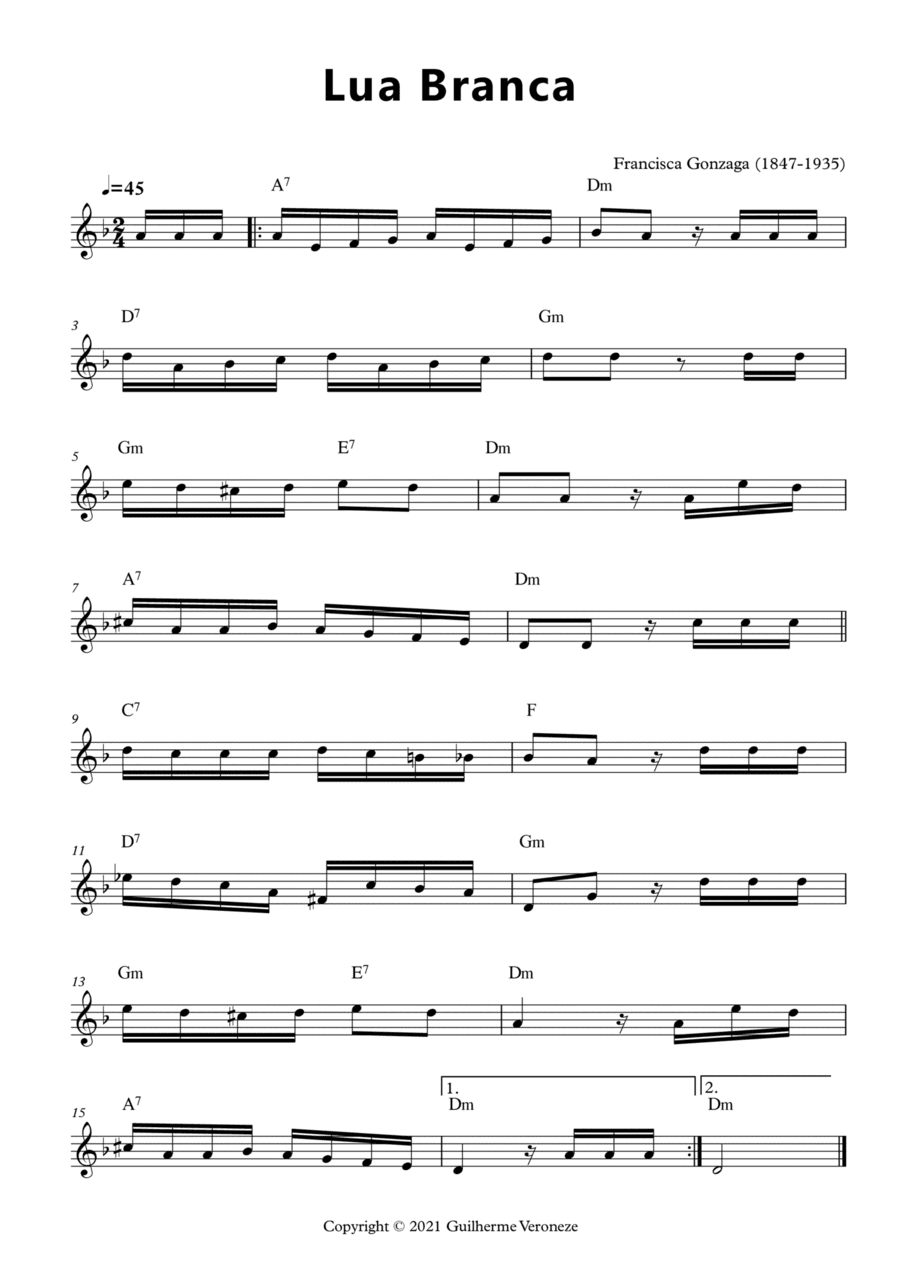 Lua Branca (Lead Sheet) (arr. Guilherme Veroneze)