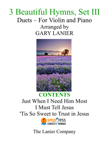 Gary Lanier: 3 BEAUTIFUL HYMNS, Set III (Duets for Violin & Piano) (arr. Gary Lanier)