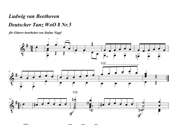 Deutscher Tanz WoO 08 Nr.5 (arr. Stefan Niggl)