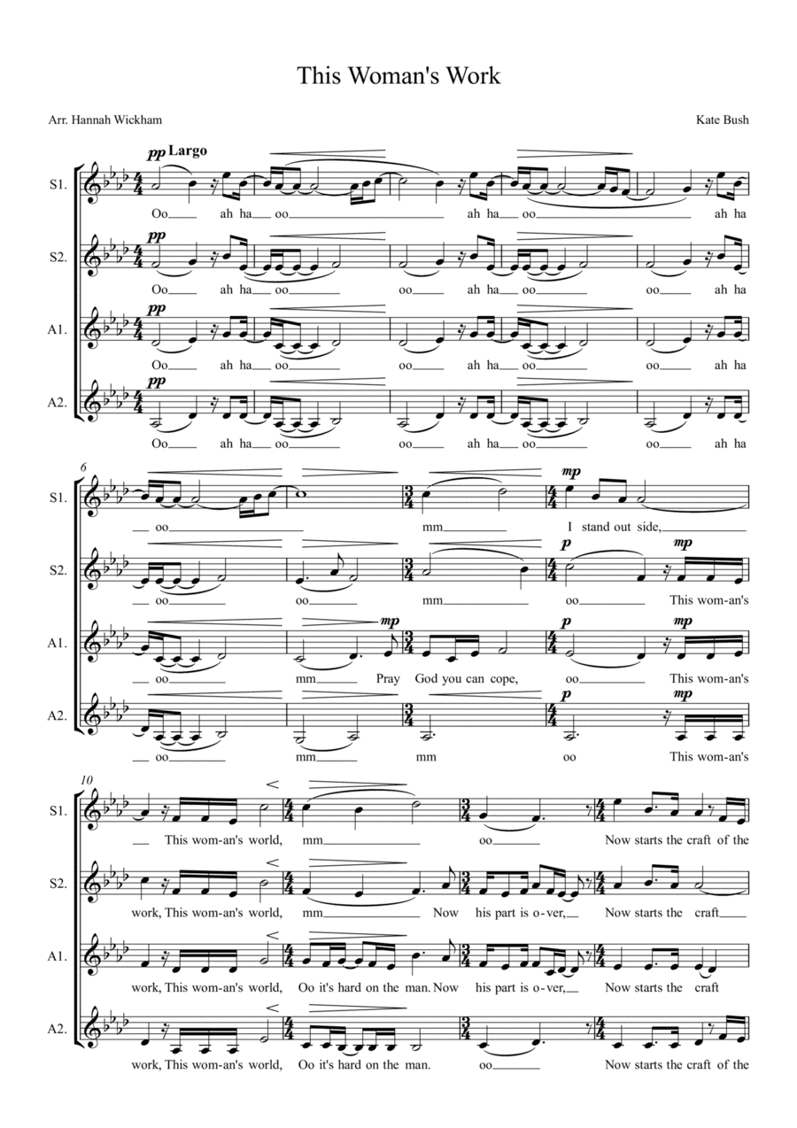 This Woman's Work (arr. Hannah Wickham)