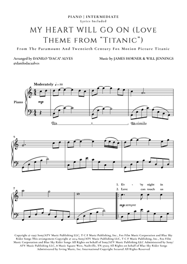 My Heart Will Go On (love Theme From 'titanic') (arr. Danilo "Daca" Alves)