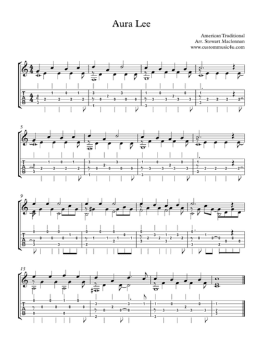 Aura Lee (arr. Stewart Maclennan)