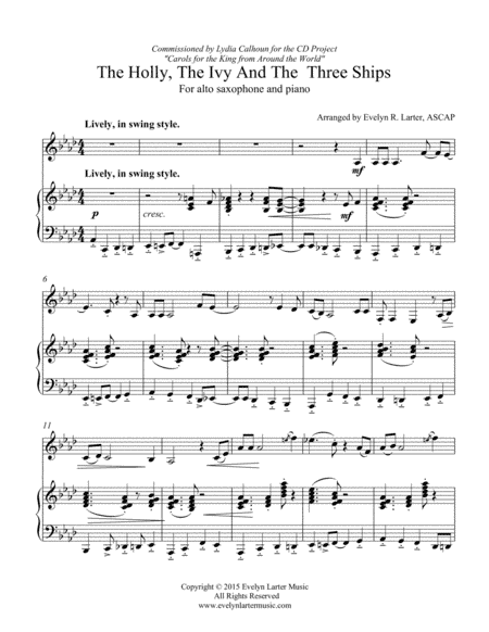 The Holly, The Ivy And The Three Ships (arr. Evelyn Larter Music)