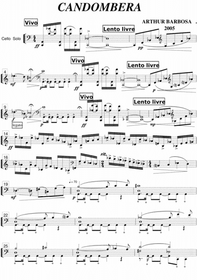 Candombera Cello Solo Piece