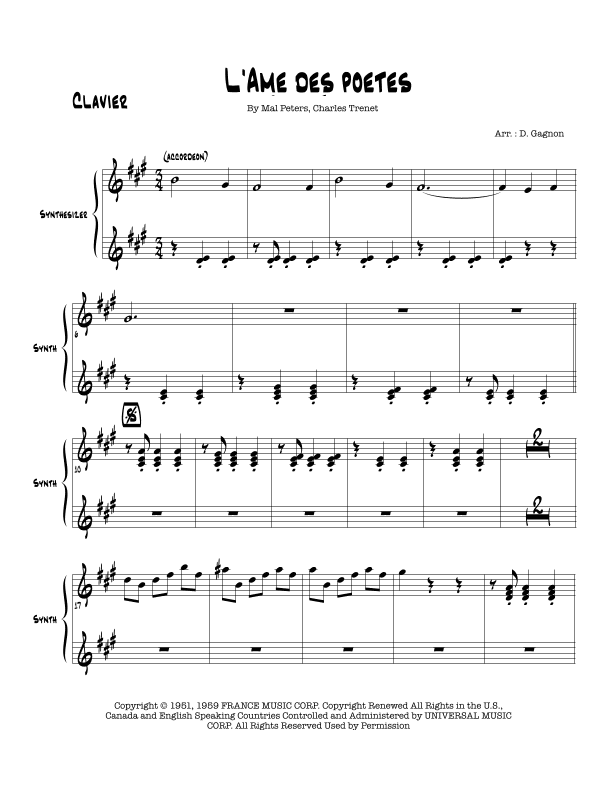 L'ame Des Poetes (poet's Dream) (arr. D.Gagnon)