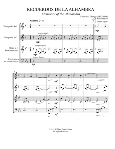 Recuerdos de la Alhambra (Memories of the Alhambra) (arr. Arr. William Dyson)
