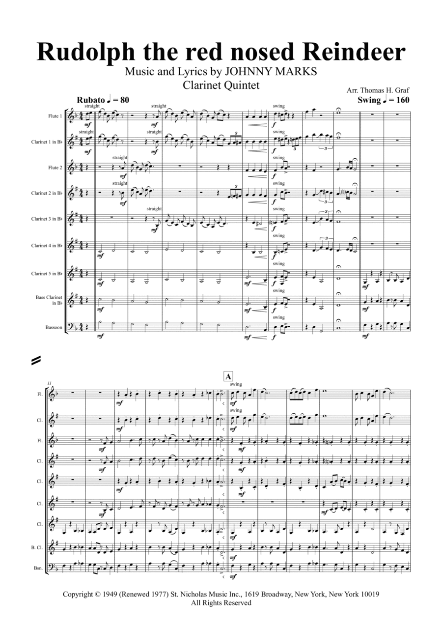 Rudolph The Red-nosed Reindeer (arr. Thomas Graf)