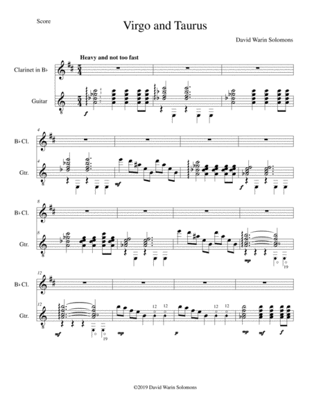 Virgo and Taurus for clarinet and guitar