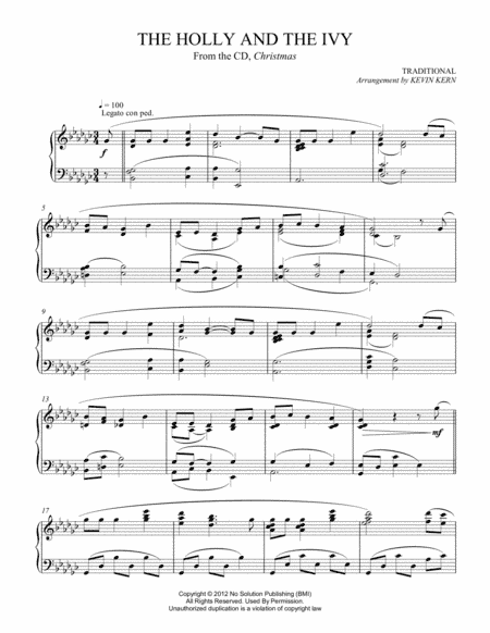 The Holly And The Ivy (arr. Kevin Kern)