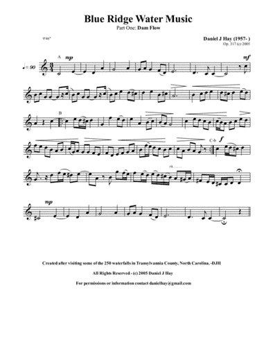 Blue Ridge Water Music in Four Movements: Dam Flow, Long Falls, Gurgle Pools, Falling Creek (Treble)
