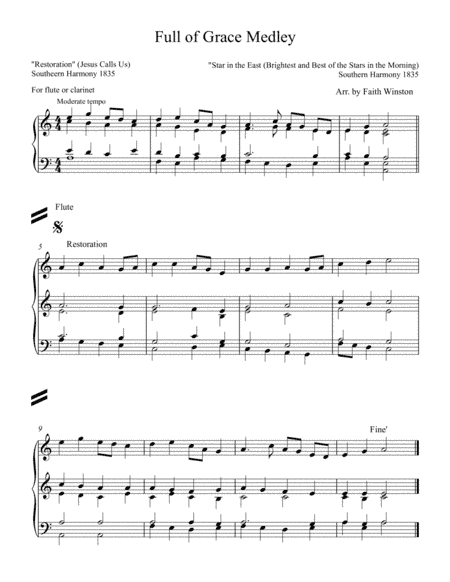 Full of Grace Medley for flute or clarinet (arr. Faith Winston)