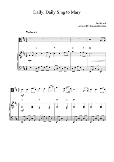 Daily, Daily Sing to Mary (arr. Kaiserin Rebecca)