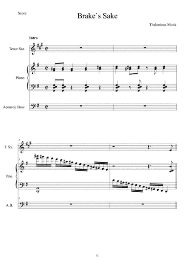 Brake's Sake (arr. Anderson Quevedo)
