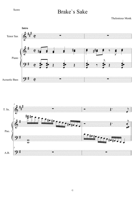 Brake's Sake (arr. Anderson Quevedo)