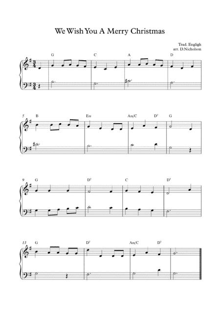 We Wish You A Merry Christmas (arr. Daniel Nicholson)
