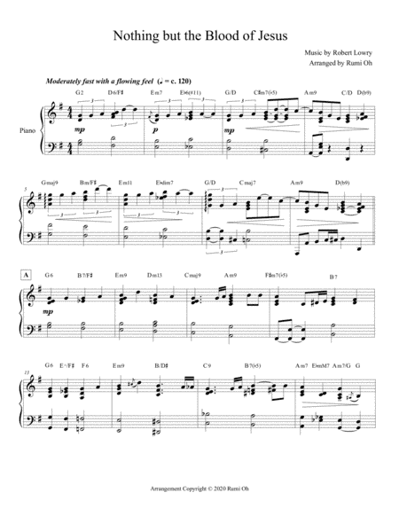 NOTHING BUT THE BLOOD OF JESUS (Hymn Arrangement for Advanced Solo Piano) (arr. Rumi Oh)