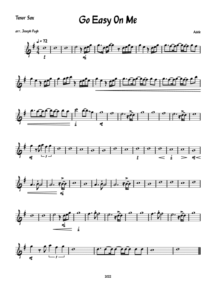 Easy On Me (arr. Joseph Pugh)