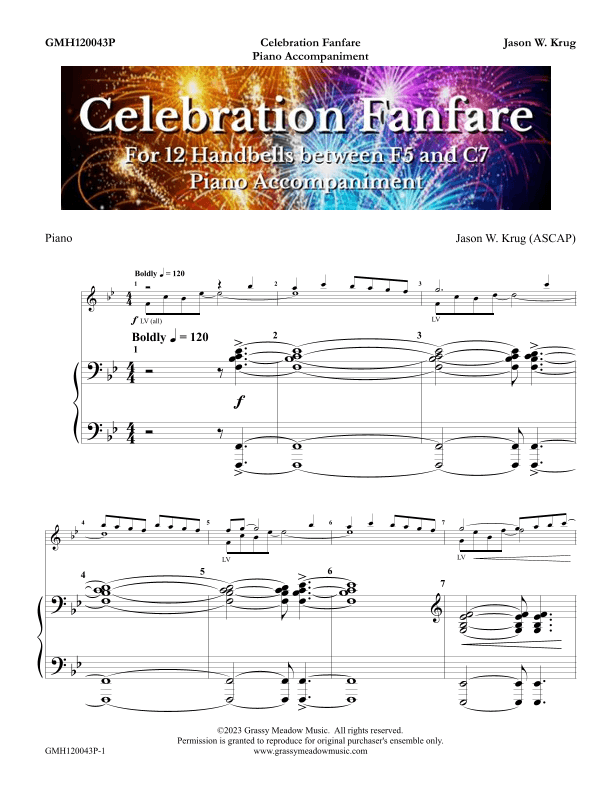 Celebration Fanfare (piano accompaniment to 12 bell version)