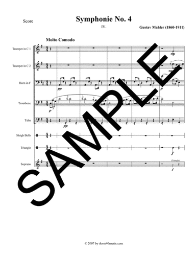Symphony No. 4 - 4th Movement for Brass Quintet, Soprano, and Optional Percussion (arr. Dorm 40 Music)