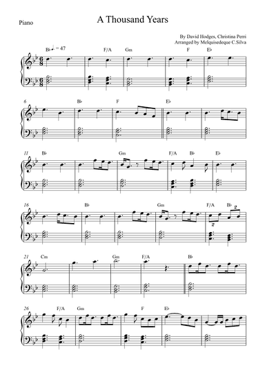 A Thousand Years (arr. Melquisedeque C.Silva)