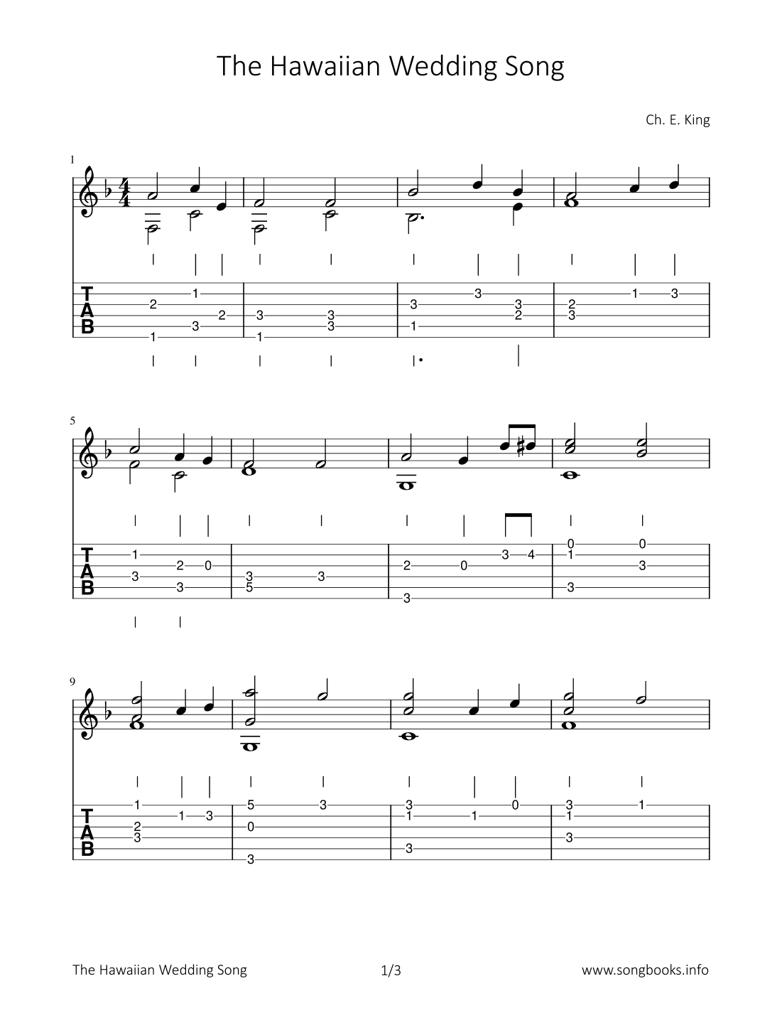 The Hawaiian Wedding Song (arr. Bettina Schipp)