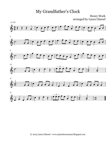 My Grandfather's Clock (arr. Laura Glassel)