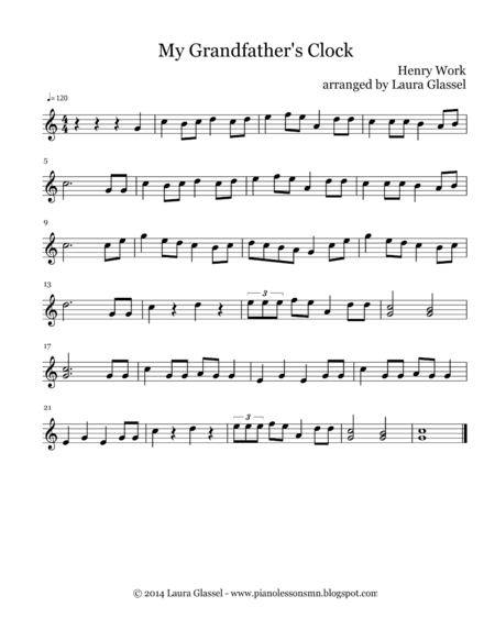 My Grandfather's Clock (arr. Laura Glassel)