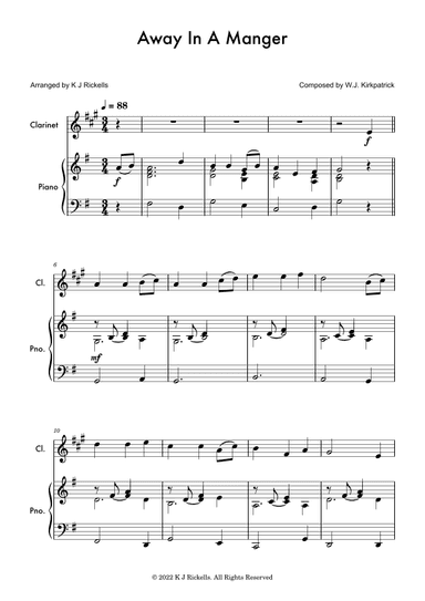 Away in a Manger - Clarinet (arr. K J Rickells)