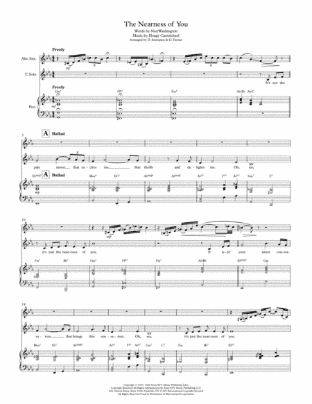 The Nearness Of You (arr. Gregory H. Turner, Debra E. Stempien)