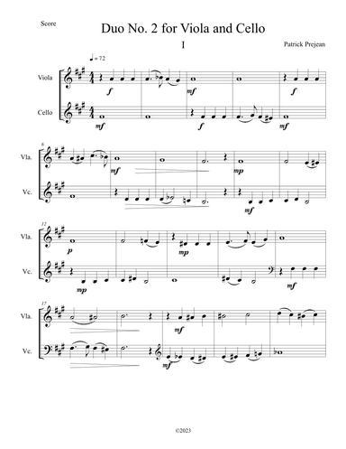 Duo No. 2 for Cello and Viola
