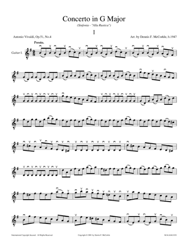 Concerto in G Major, Op.51, No.4 - Sinfonia (Alla Rustica) (arr. McCorkle, Dennis F.)