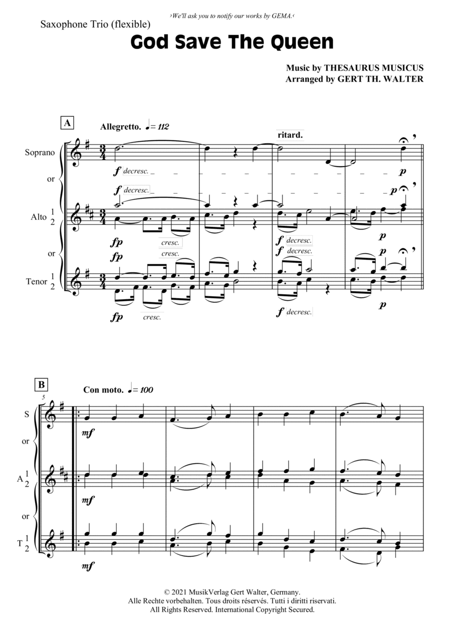 God Save The Queen (arr. Gert Th. Walter)