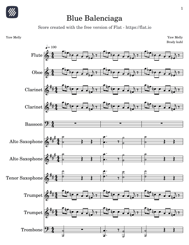 Blue Balenciaga's (arr. Brady Kuhl)