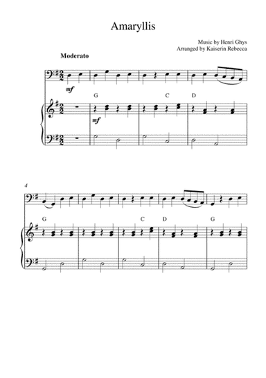 Amaryllis (cello solo and piano accompaniment with chords) (arr. Kaiserin Rebecca)