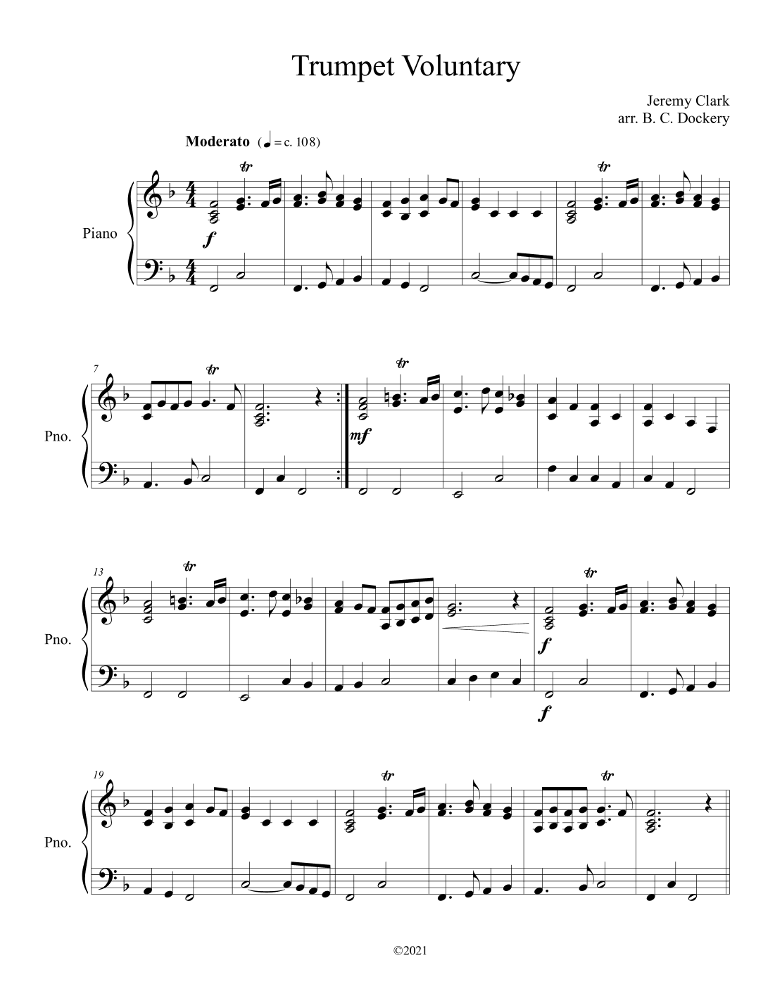 Trumpet Voluntary (Piano Solo) (arr. B. C. Dockery)