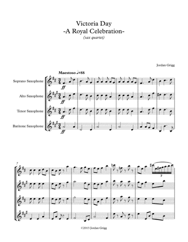 Victoria Day – A Royal Celebration (sax quartet)