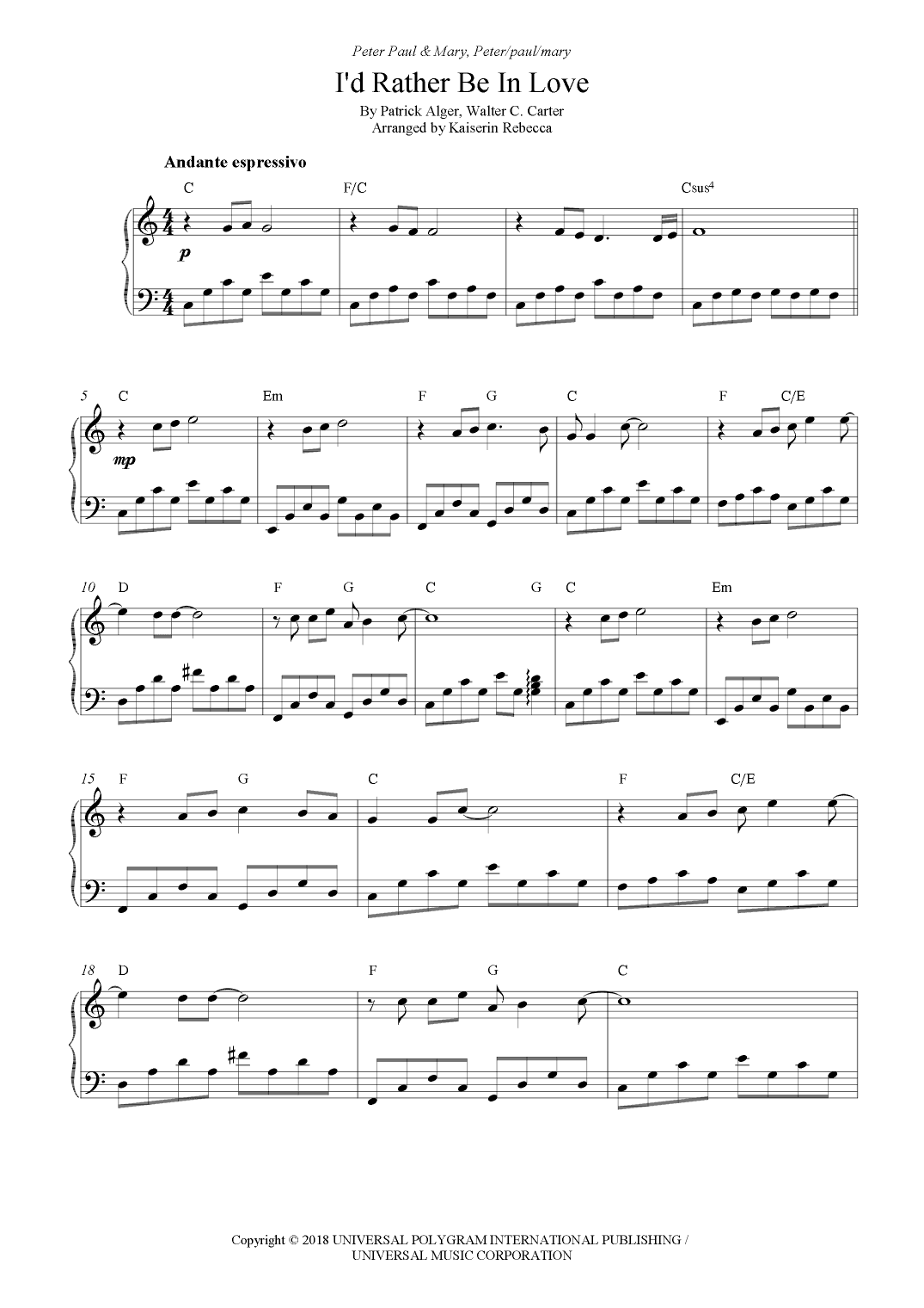 I'd Rather Be In Love (arr. Kaiserin Rebecca)